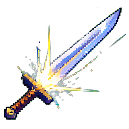 Efecto de corte de espada — sprite pixel art 256×256