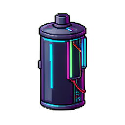 Contenedor de combustible sintético — sprite pixel art 256×256