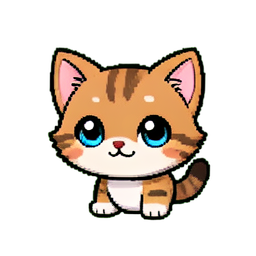 Musterkätzchen-Spiel — 256×256 Pixel-Art-Sprite