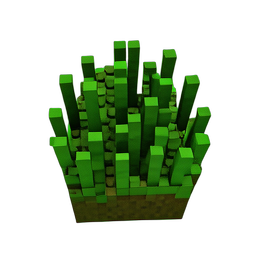 Tall Grass (Voxel) - 256x256 pixel art sprite