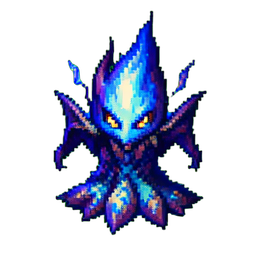 Lueur élémentaire domptée — sprite pixel art 256×256