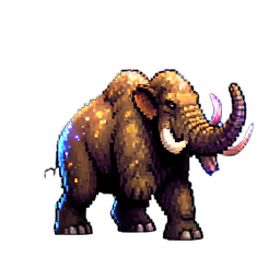Mamute domado — sprite pixel art 256×256