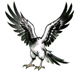 Zähmter Phönixvogel — 256×256 Pixel-Art-Sprite
