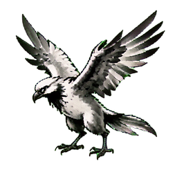 飼いならされた雷鳥 — 256×256 ピクセルアートスプライト