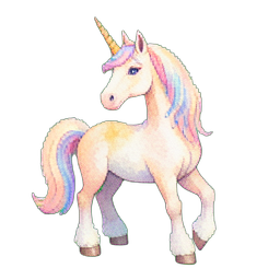 Unicorne — sprite pixel art 256×256