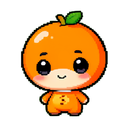 Paire chance orange — sprite pixel art 256×256