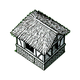 Taverne (1-Bit) — 256×256 Pixel-Art-Sprite