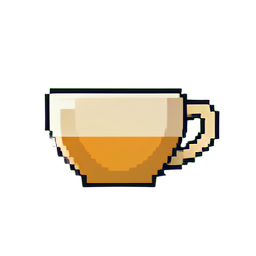 Ícone de xícara de chá — sprite pixel art 256×256