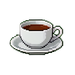 Saucer de xícara — sprite pixel art 256×256