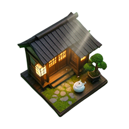 Maison de thé (HD-2D) — sprite pixel art 256×256