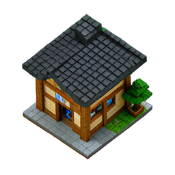 茶馆 (Voxel) — 256×256 像素游戏素材
