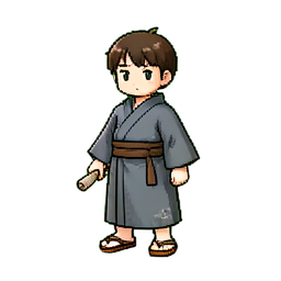 Tee-Meister in Gewand — 256×256 Pixel-Art-Sprite