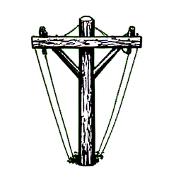Poteau téléphonique (1-bit) — sprite pixel art 256×256