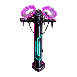 Poteau téléphonique (Cyberpunk) — sprite pixel art 256×256