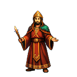 Sacerdote del templo — sprite pixel art 256×256