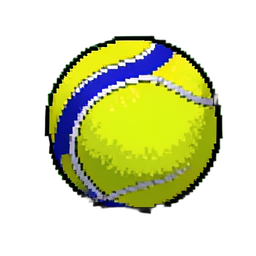 テニスボール ふわふわ — 256×256 ピクセルアートスプライト