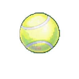 Pelota de tenis saltadora — sprite pixel art 256×256