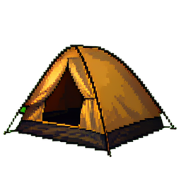 Zeltlager — 256×256 Pixel-Art-Sprite