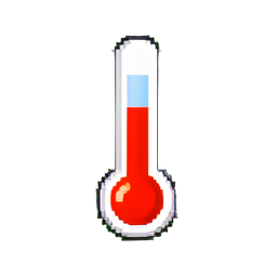 Thermomètre au mercure — sprite pixel art 256×256