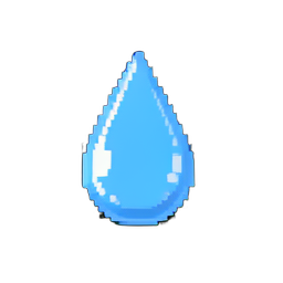 Thirst Water Drop Full — 256×256 pixel art sprite