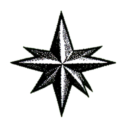 Throwing Star (1-Bit) - 256x256 pixel art sprite
