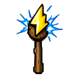 Thunder Staff (16-Bit) - 256x256 pixel art sprite