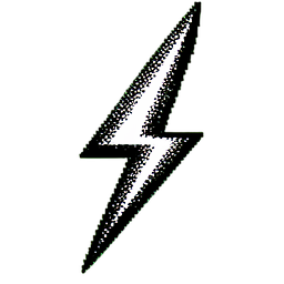Thunder Staff (1-Bit) - 256x256 pixel art sprite