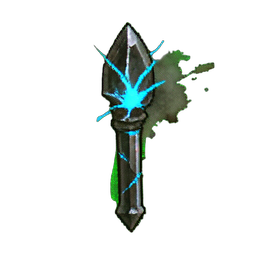 Thunder Staff (Atmospheric) - 256x256 pixel art sprite
