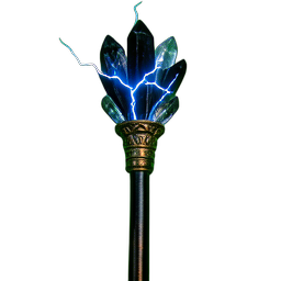 Thunder Staff (Cinematic) - 256x256 pixel art sprite