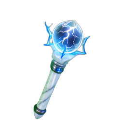 Thunder Staff (HD-2D) — 256×256 pixel art sprite