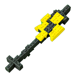 Thunder Staff (Voxel) - 256x256 pixel art sprite