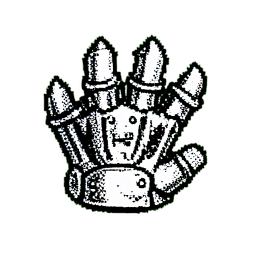 Poing du Tigre (1-Bit) — sprite pixel art 256×256