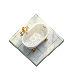 Tile Bathroom (HD-2D) - 256x256 pixel art sprite