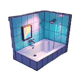 Tile Bathroom — 256×256 pixel art sprite