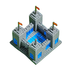 Tile Castle (Voxel) - 256x256 pixel art sprite