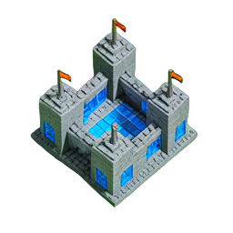 Castillo de Baldosas (Voxel) — sprite pixel art 256×256