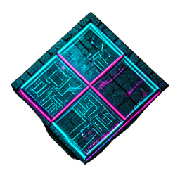 Tile Temple (Cyberpunk) - 256x256 pixel art sprite