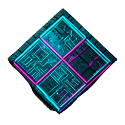 Fliesentempel (Cyberpunk) — 256×256 Pixel-Art-Sprite