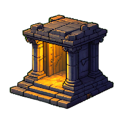 Tile Temple - 256x256 pixel art sprite