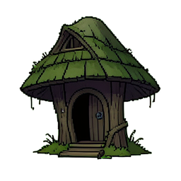 Porte ronde de champignon — sprite pixel art 256×256