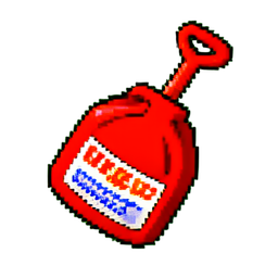 Pistolet à eau rouge — sprite pixel art 256×256