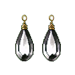 Topas-Tropfenohrringe — 256×256 Pixel-Art-Sprite