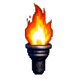 Fackel — 256×256 Pixel-Art-Sprite