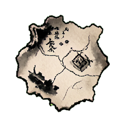 Zerrissene Schatzkarte — 256×256 Pixel-Art-Sprite