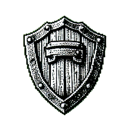 Turmschild (1-Bit) — 256×256 Pixel-Art-Sprite
