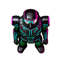 Stadtschützer (Cyberpunk) — 256×256 Pixel-Art-Sprite