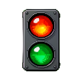 Feu de signalisation (16-bit) — sprite pixel art 256×256
