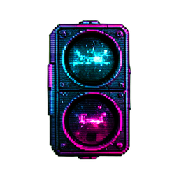 Traffic Light (Cyberpunk) - 256x256 pixel art sprite