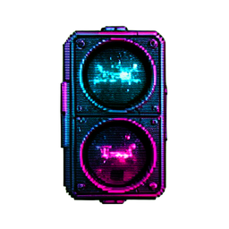 Ampel (Cyberpunk) — 256×256 Pixel-Art-Sprite