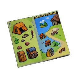 Trail Map Folded — 256×256 pixel art sprite
